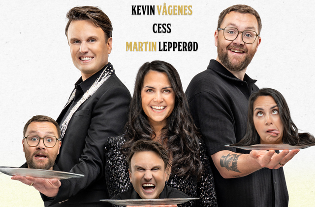 Promobilde for Treretters med Kevin Vågenes, Cess og Martin Lepperød - hotellpakke med billetter