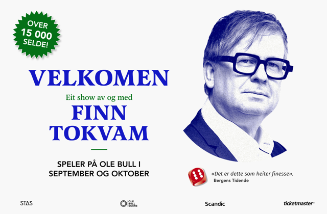 Link til Finn Tokvam hotellpakke med billetter